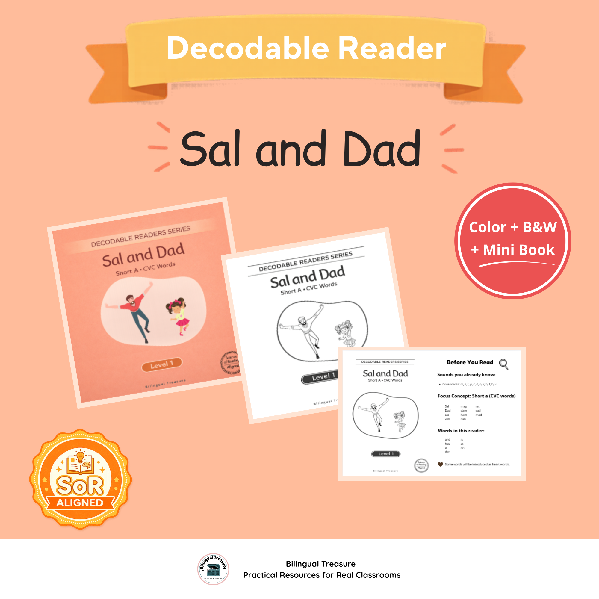 Decodable Reader Short A | CVC Words Phonics Story | K - 1 | Alineado con la Ciencia de la Lectura