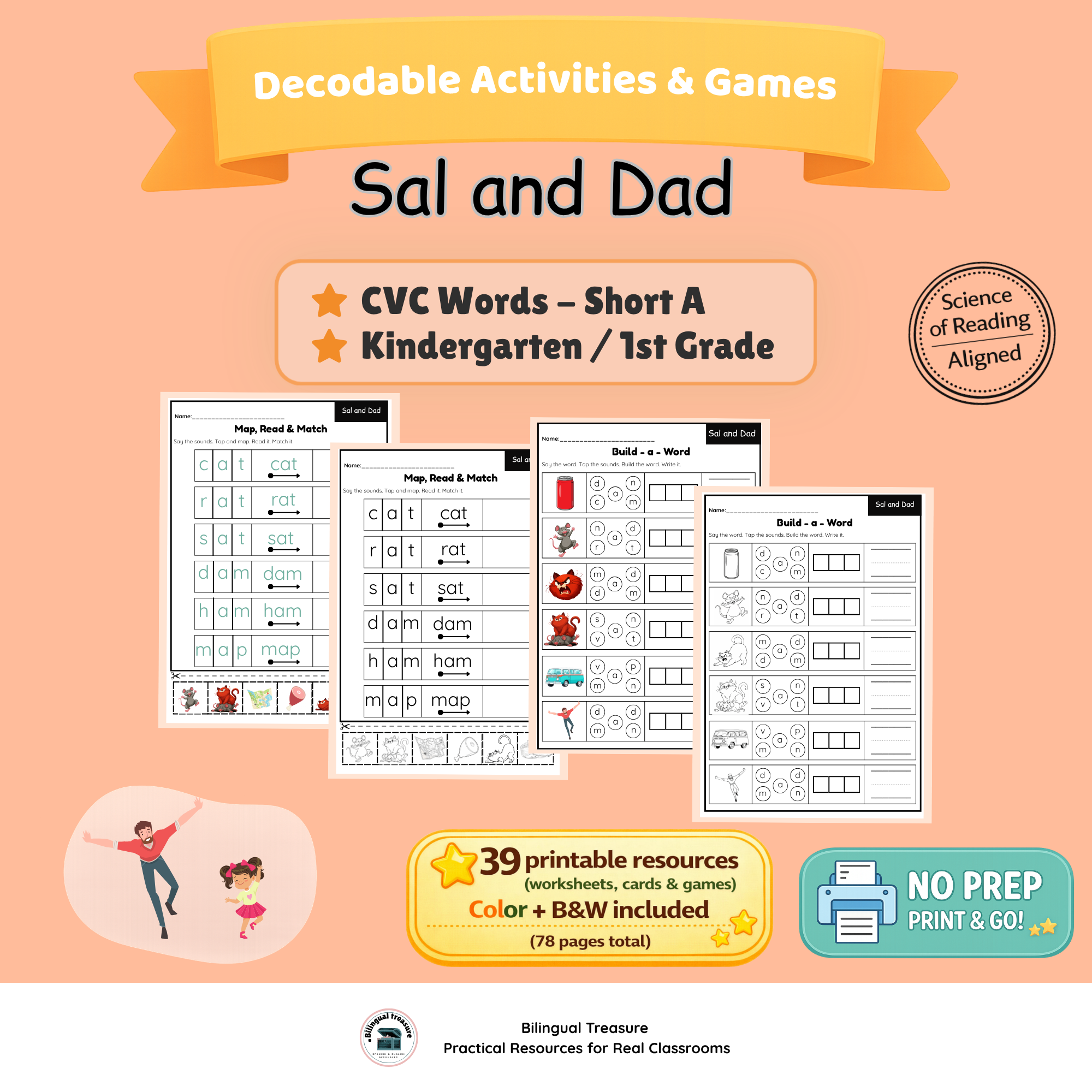 Short A CVC Activities | Decodable Phonics Worksheets & Games | Sor Aligned