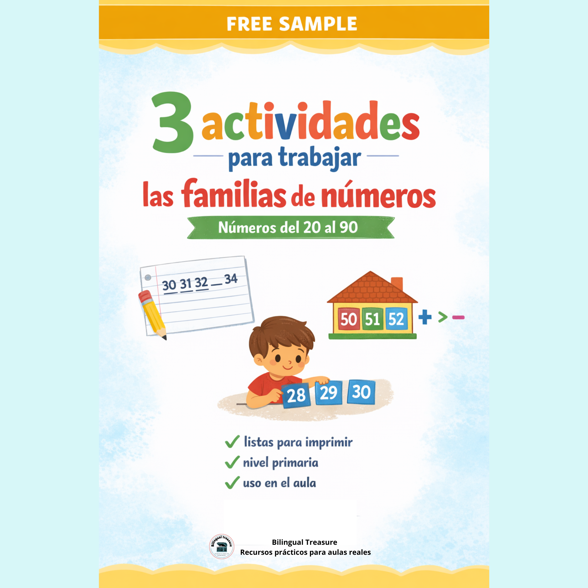 MUESTRA GRATUITA - 3 actividades para trabajar las familias de números