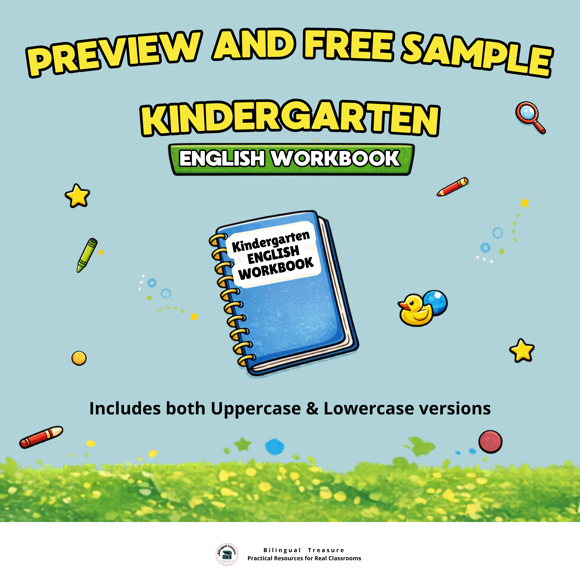 Kindergarten English Workbook | ESL EFL Activities for Beginners | PREVIEW & FREE SAMPLE
