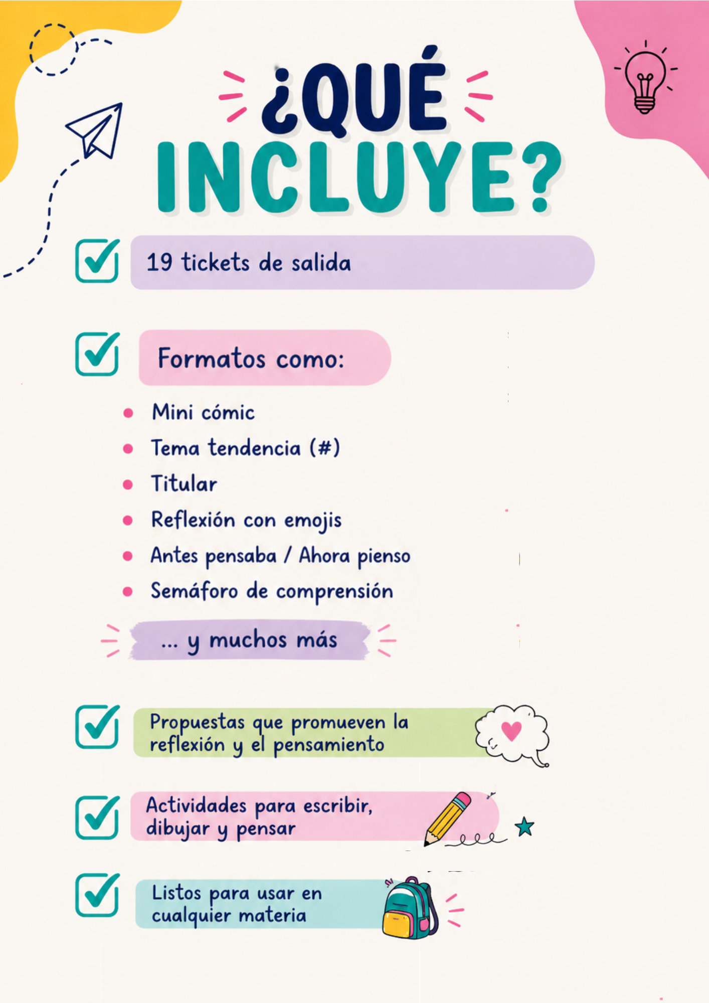 19 Tickets de salida listos para usar | Evaluación formativa