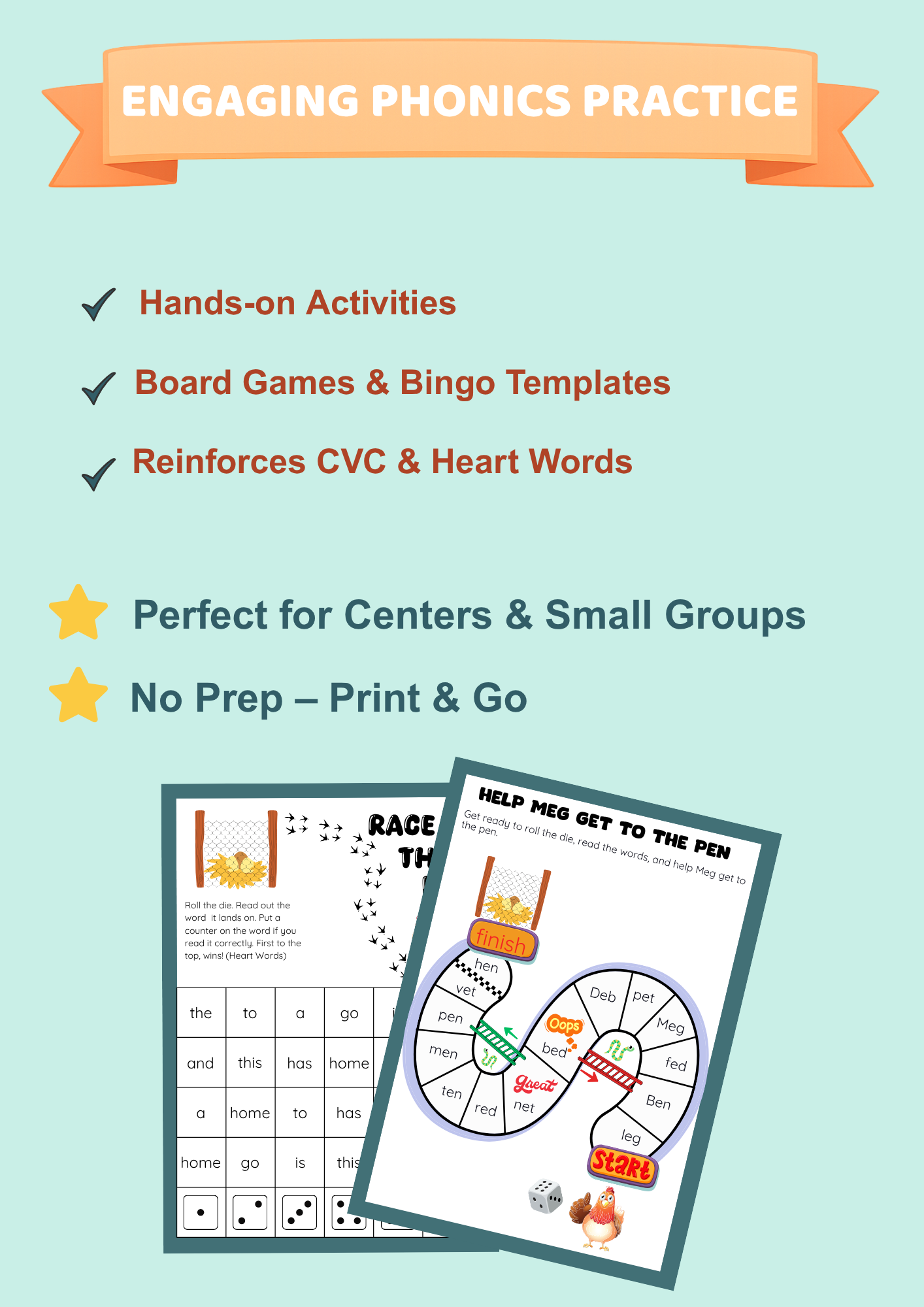 Short E CVC Activities | Decodable Phonics Worksheets & Games | Sor Aligned