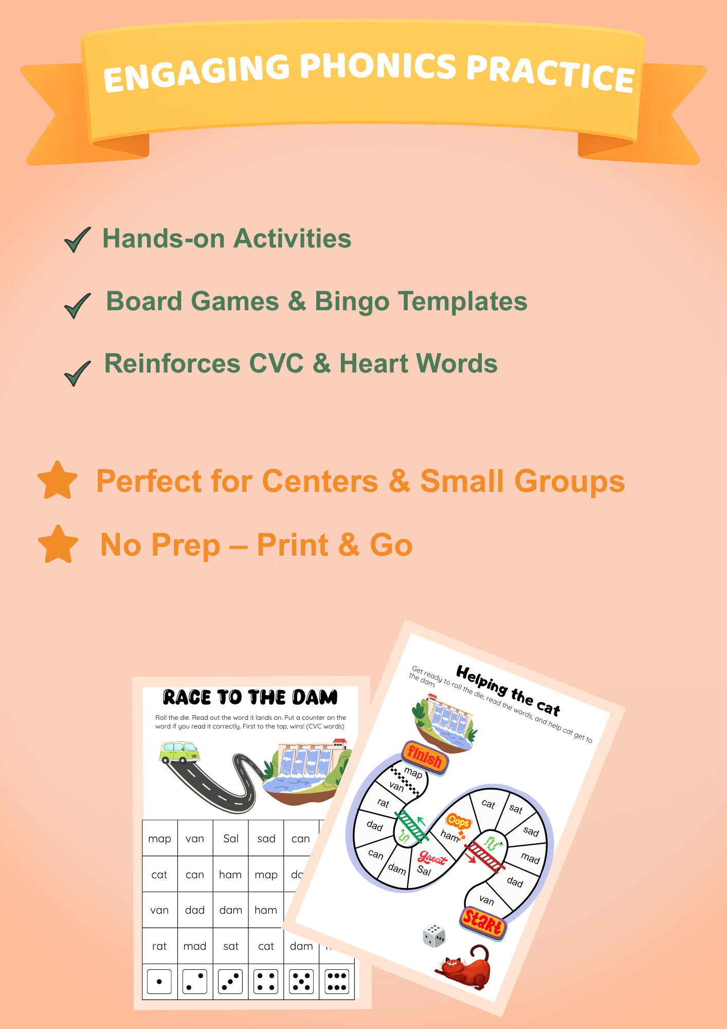 Short A CVC Activities | Decodable Phonics Worksheets & Games | Sor Aligned