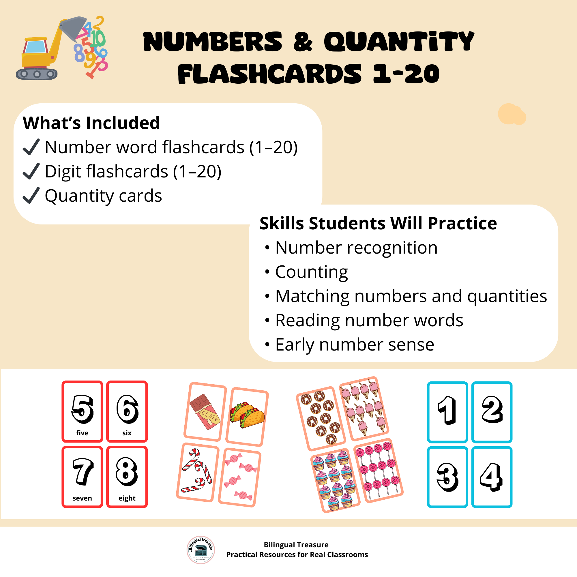 Numbers 1–20 Flashcards & Counting Cards
