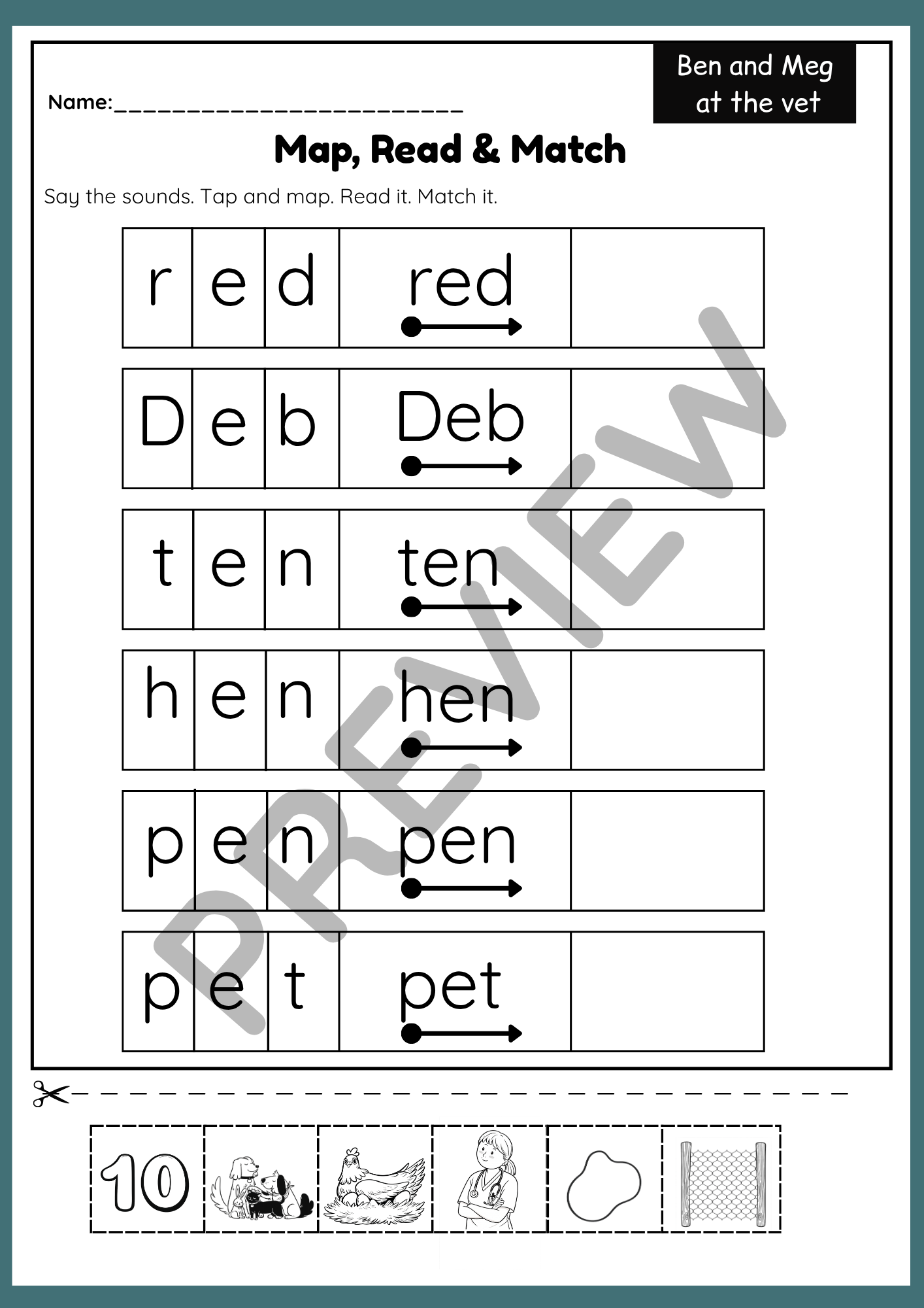 Short E CVC Activities | Decodable Phonics Worksheets & Games | Sor Aligned