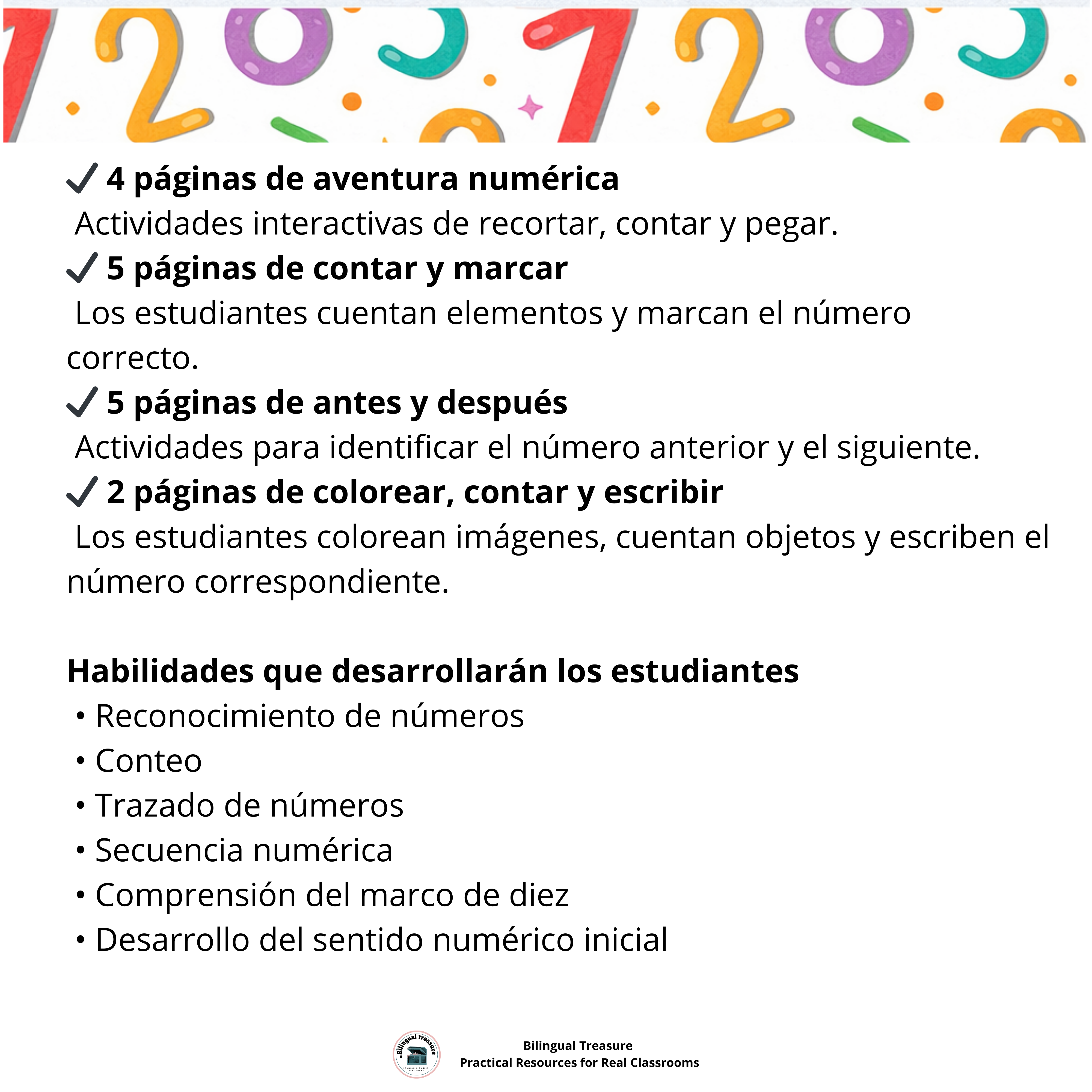 Actividades de Matemática Números 1–20 | Contar, Trazar y Sentido Numérico