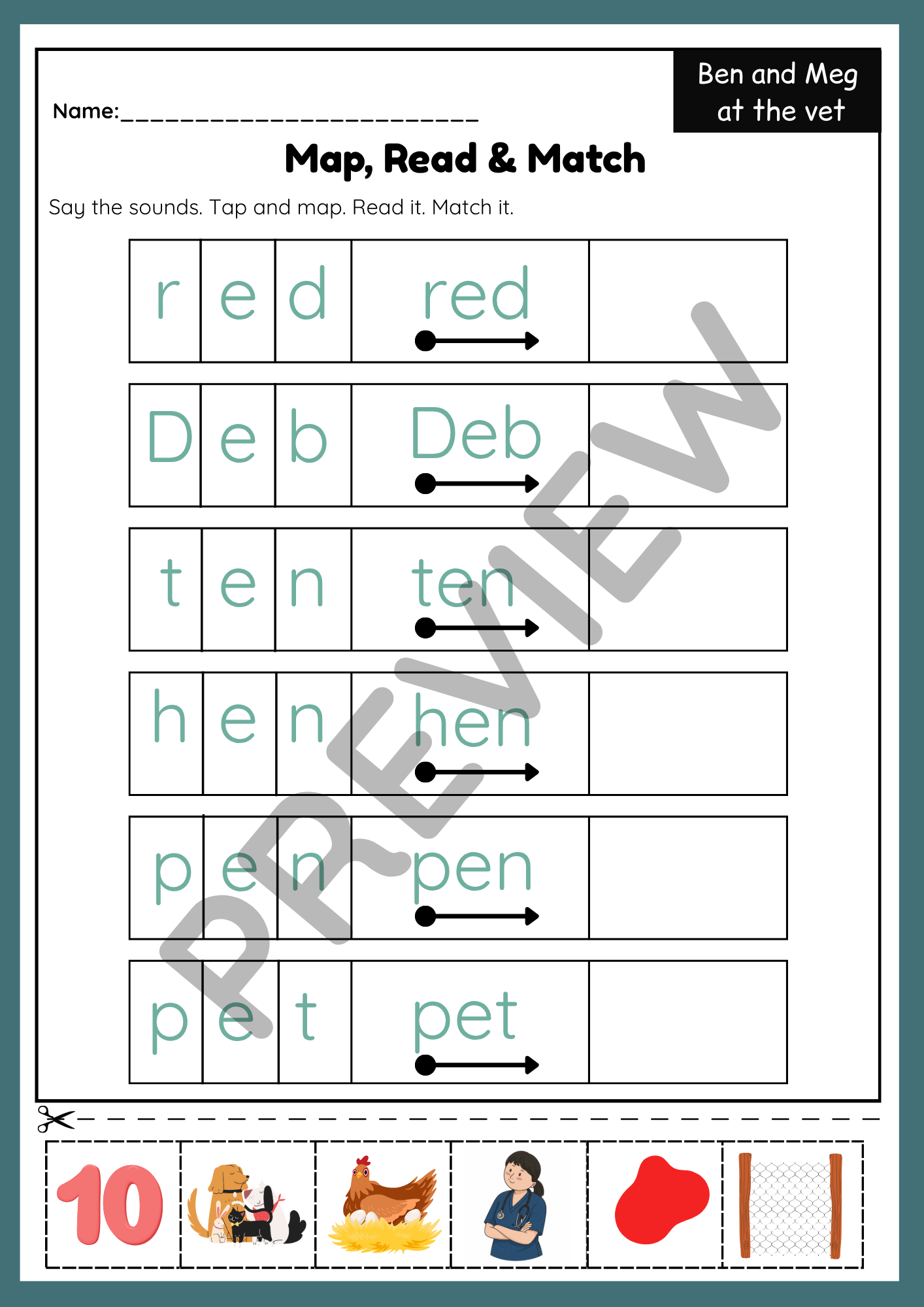 Short E CVC Activities | Decodable Phonics Worksheets & Games | Sor Aligned