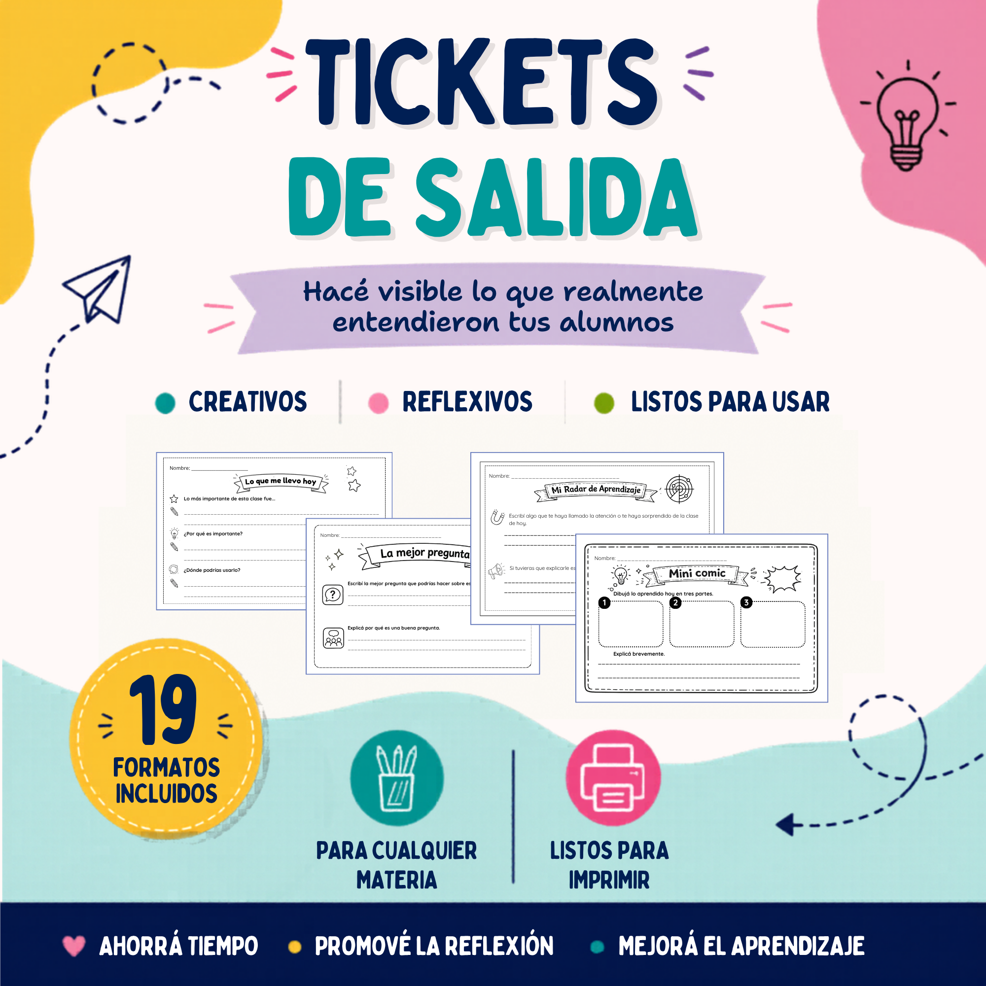 19 Tickets de salida listos para usar | Evaluación formativa